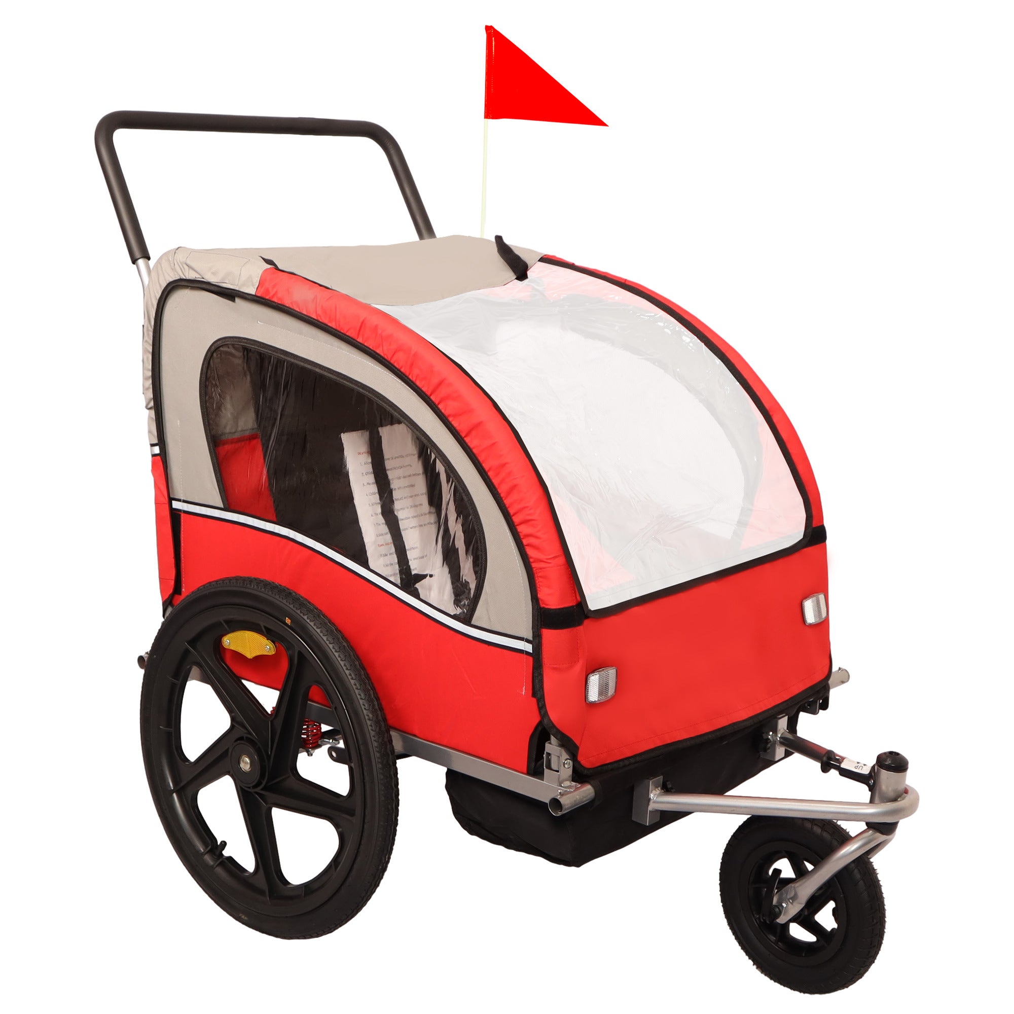 2 in 1 Double 2 Seat Bicycle Bike Trailer Jogger Stroller for Kids Chi Kapekanz